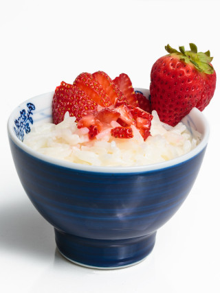 Sweet Breakfast Rice with Strawberries