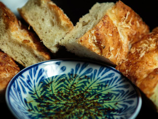 Some tasty home/boat made Focaccia bread with Italian butter!!