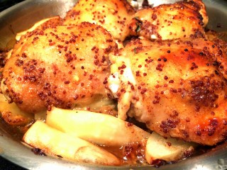 Honey Dijon chicken with potatoes